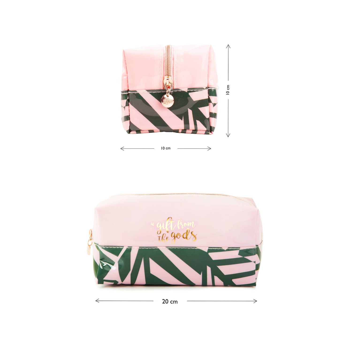 Square Make-Up Bag Tropical A Gift From The Gods Pink Green