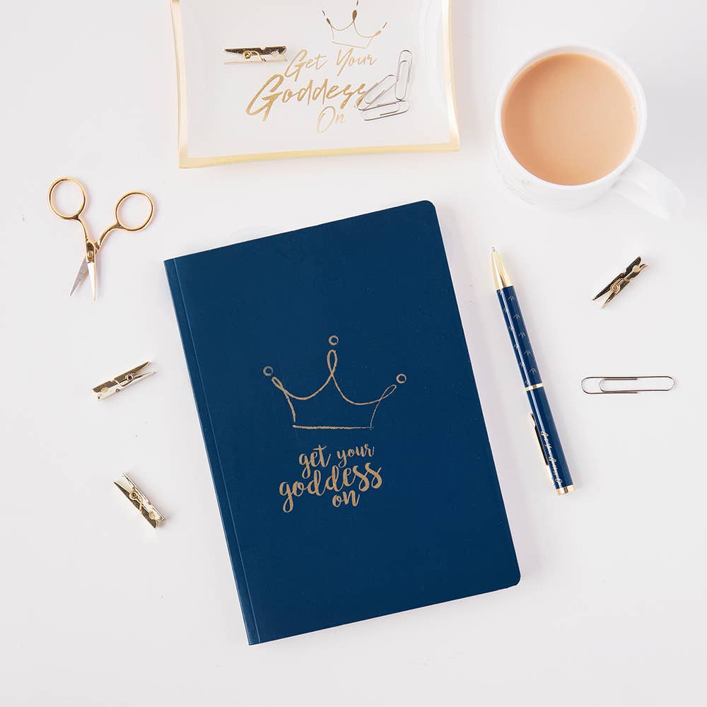 A5 Notebook Get Your Goddess On Crown Blue